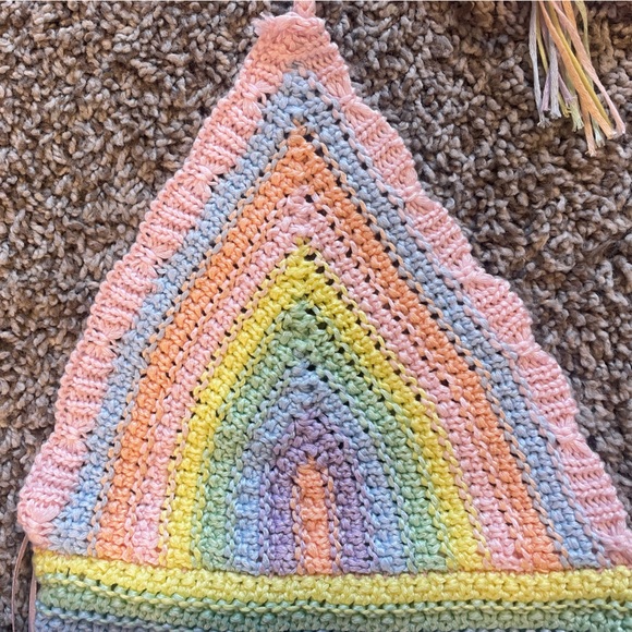 Sincerely Jules Pastel Rainbow Knit Crop Top NWT - Picture 6 of 8